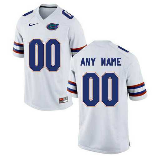 Men%27s Florida Gators White Customized College Jersey
